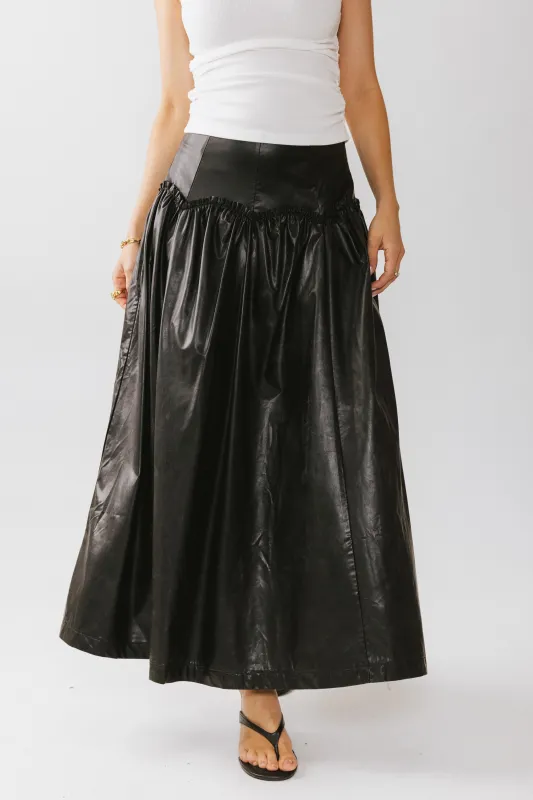 Benson Vegan Leather Maxi Skirt sold by bohme