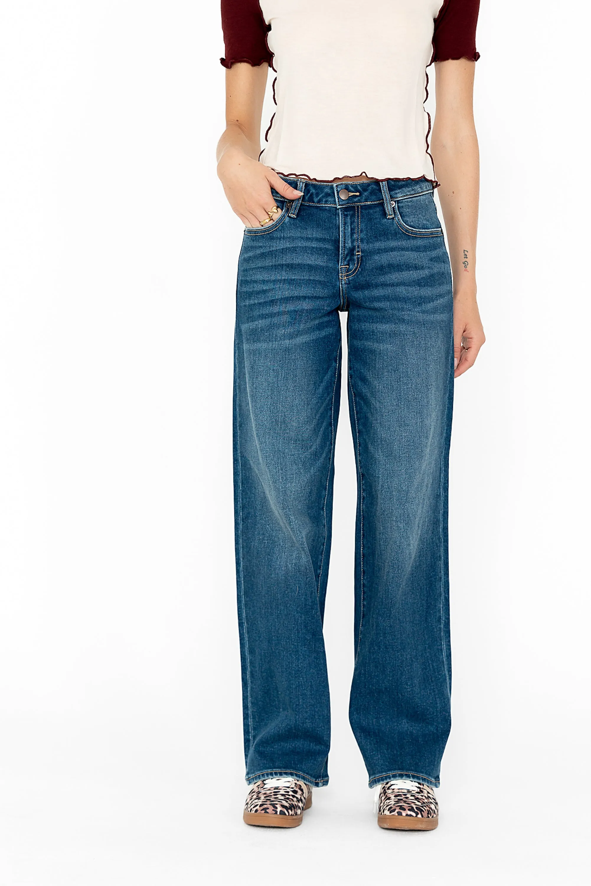 Sloane Wide Leg Jeans in Dark Wash sold by bohme