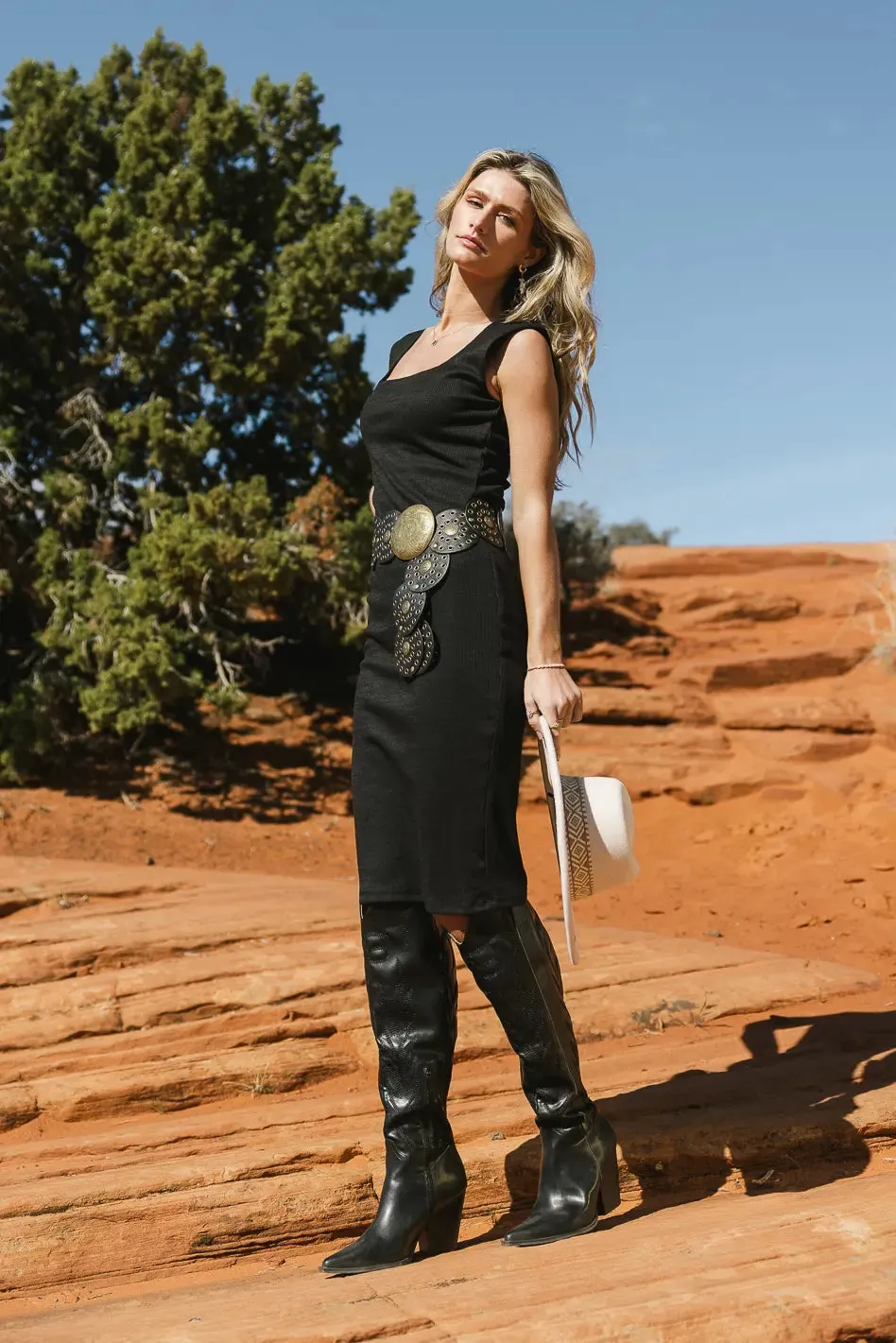 Zarela Ribbed Dress in Black - FINAL SALE sold by bohme product image thumbnail 5