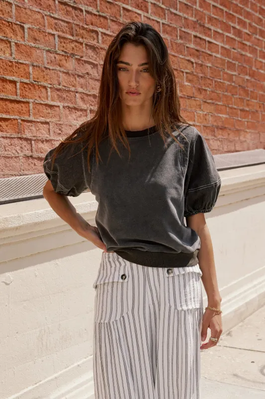 Rory Contrast Top in Black sold by bohme