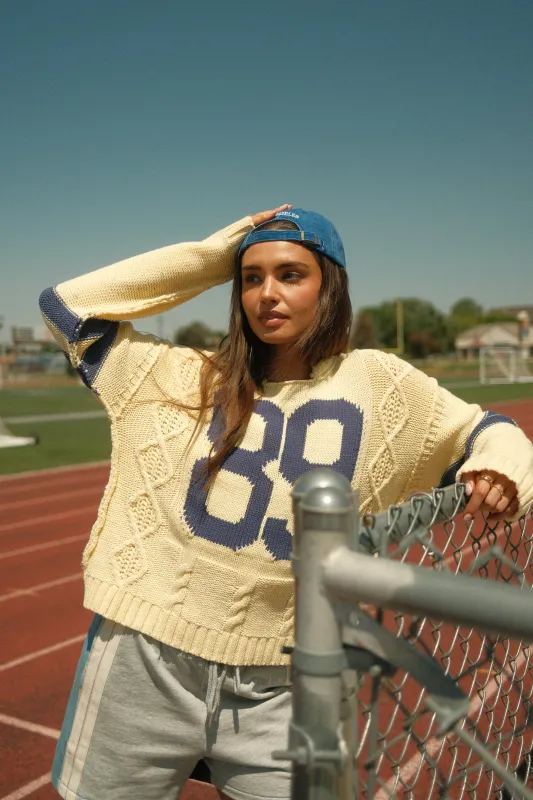 Route Cable Knit Sweater in Yellow sold by bohme