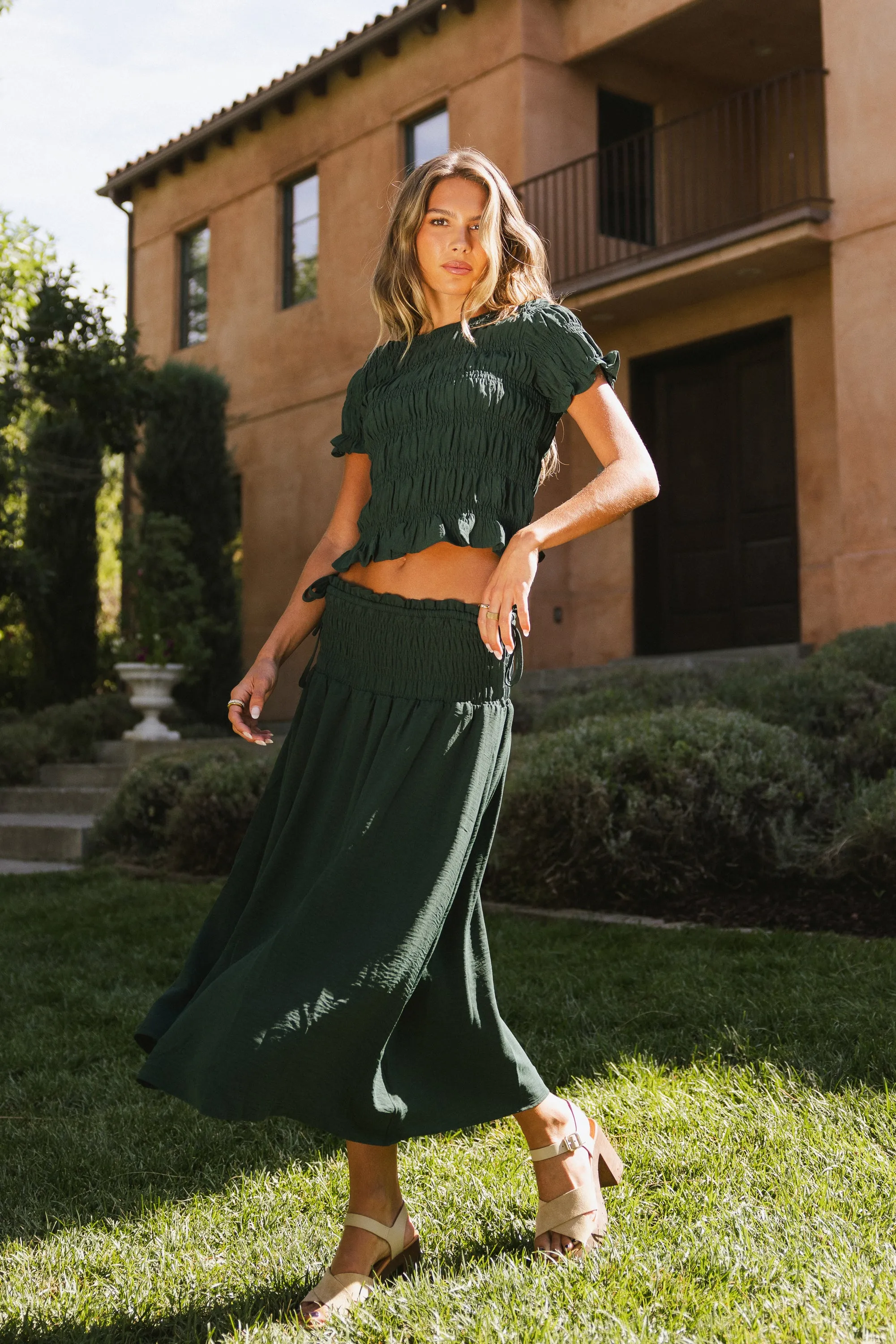 Micah Smocked Blouse in Teal sold by bohme product image thumbnail 4