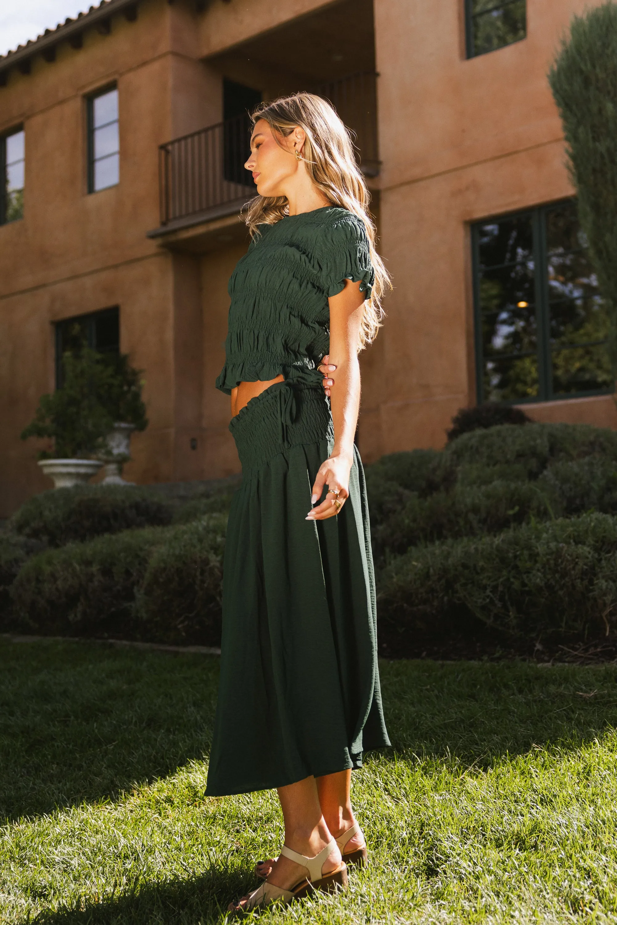 Micah Smocked Blouse in Teal sold by bohme product image thumbnail 2