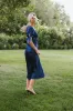 Amanda Lace Trim Maxi Dress in Navy sold by bohme