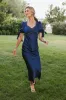 Amanda Lace Trim Maxi Dress in Navy sold by bohme