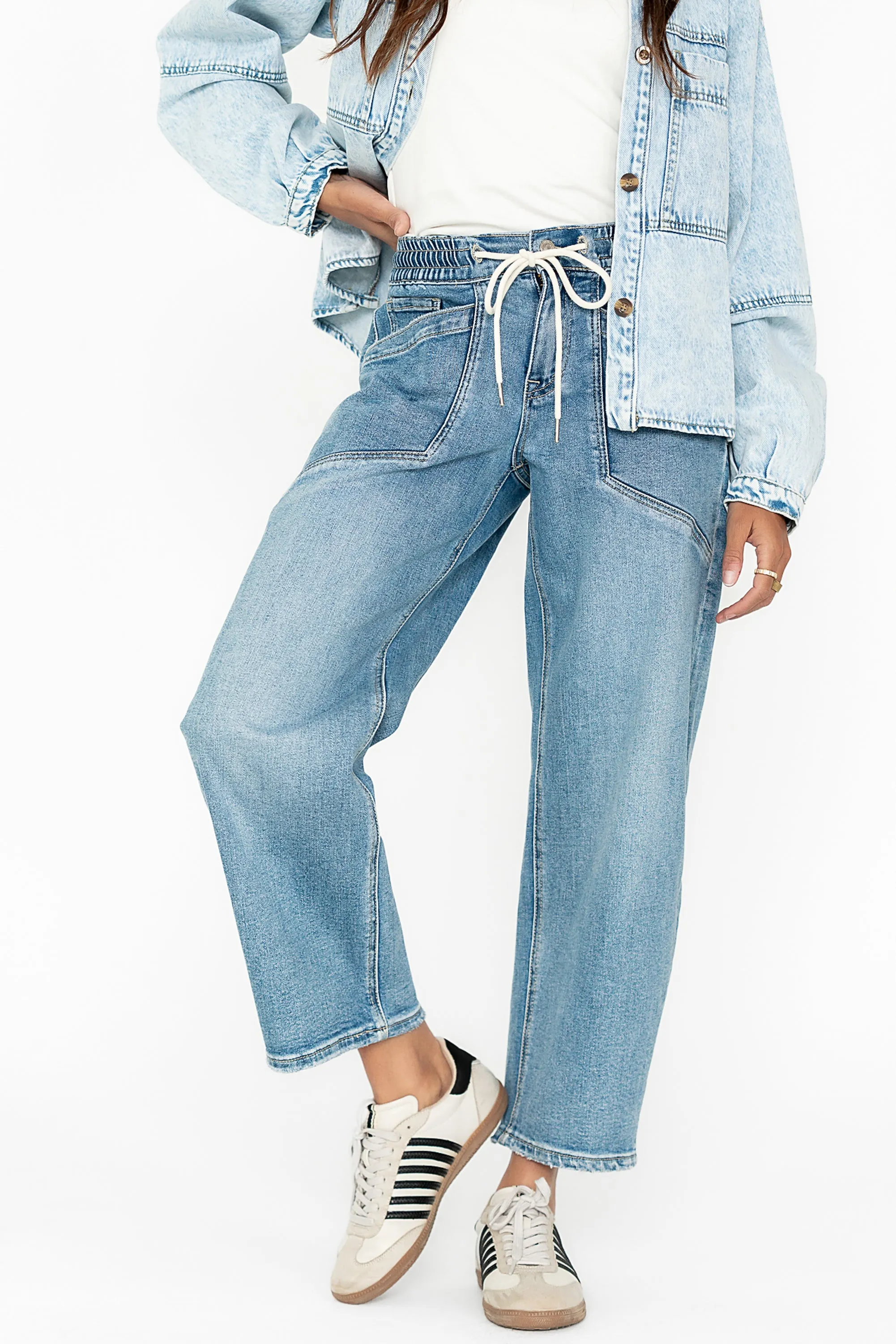 Stevie Striped Sneaker in Black sold by bohme