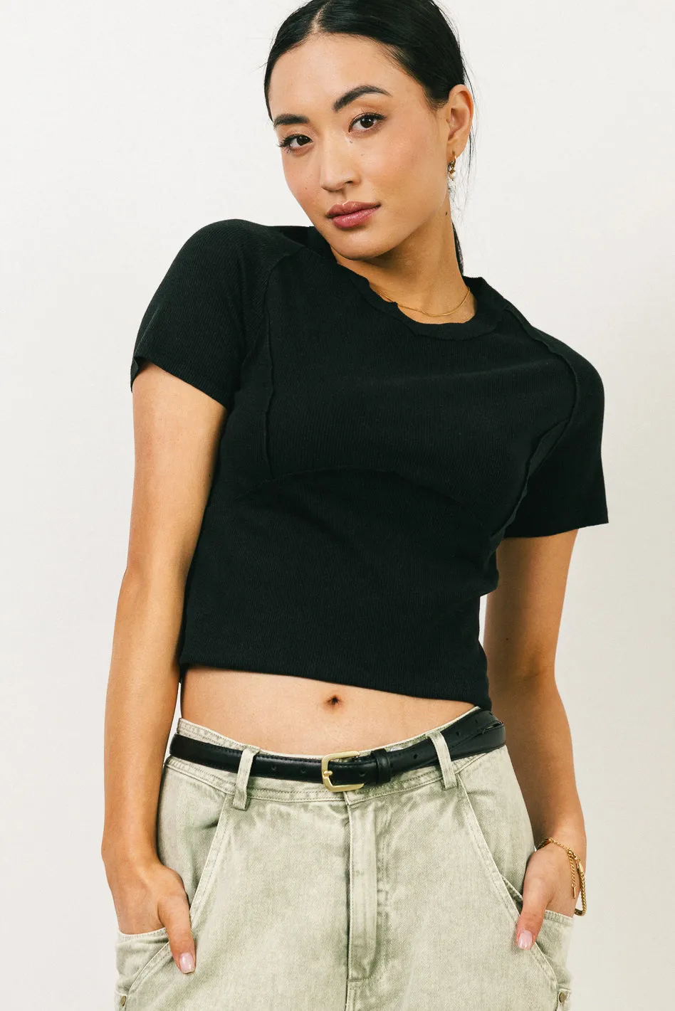 Tillie Reverse Seam Top in Black - FINAL SALE sold by bohme product image thumbnail 5