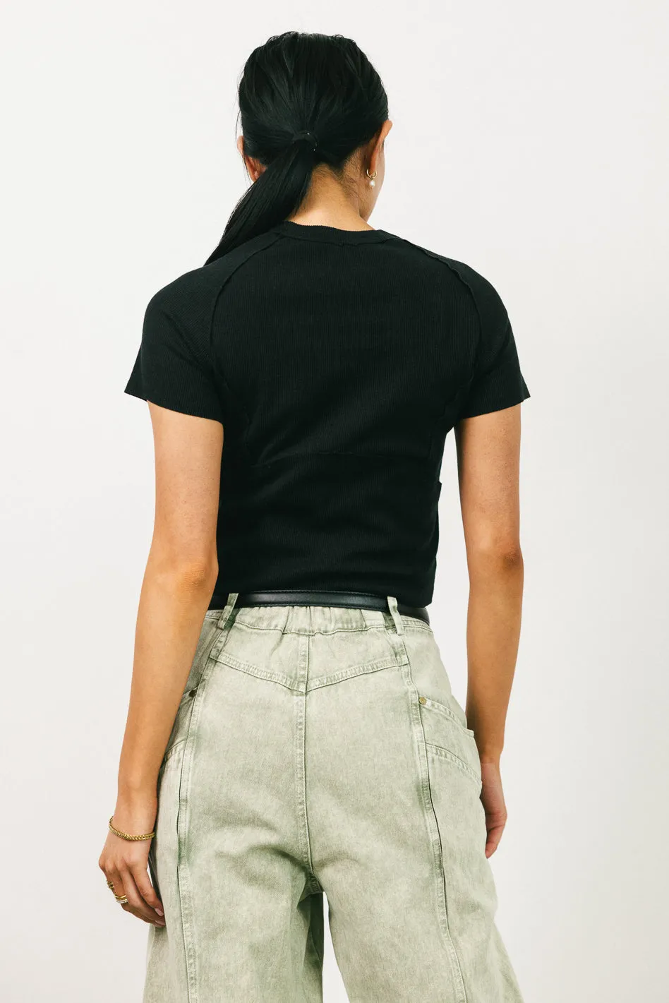 Tillie Reverse Seam Top in Black - FINAL SALE sold by bohme product image thumbnail 4
