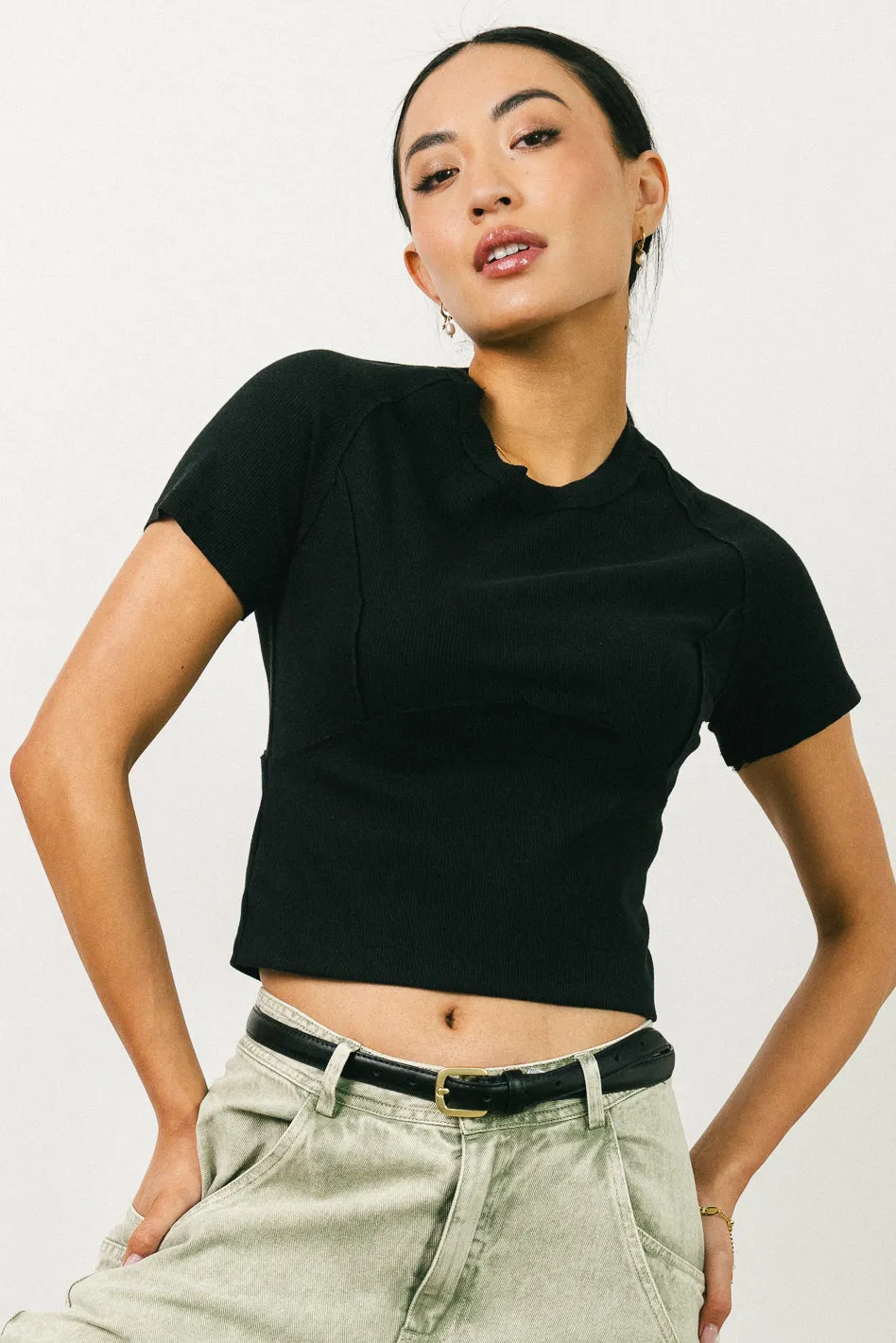 Tillie Reverse Seam Top in Black - FINAL SALE sold by bohme