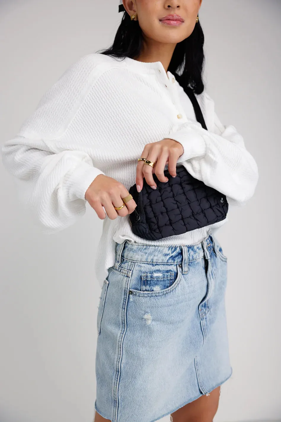 Nylah Quilted Crossbody in Black sold by bohme product image thumbnail 2
