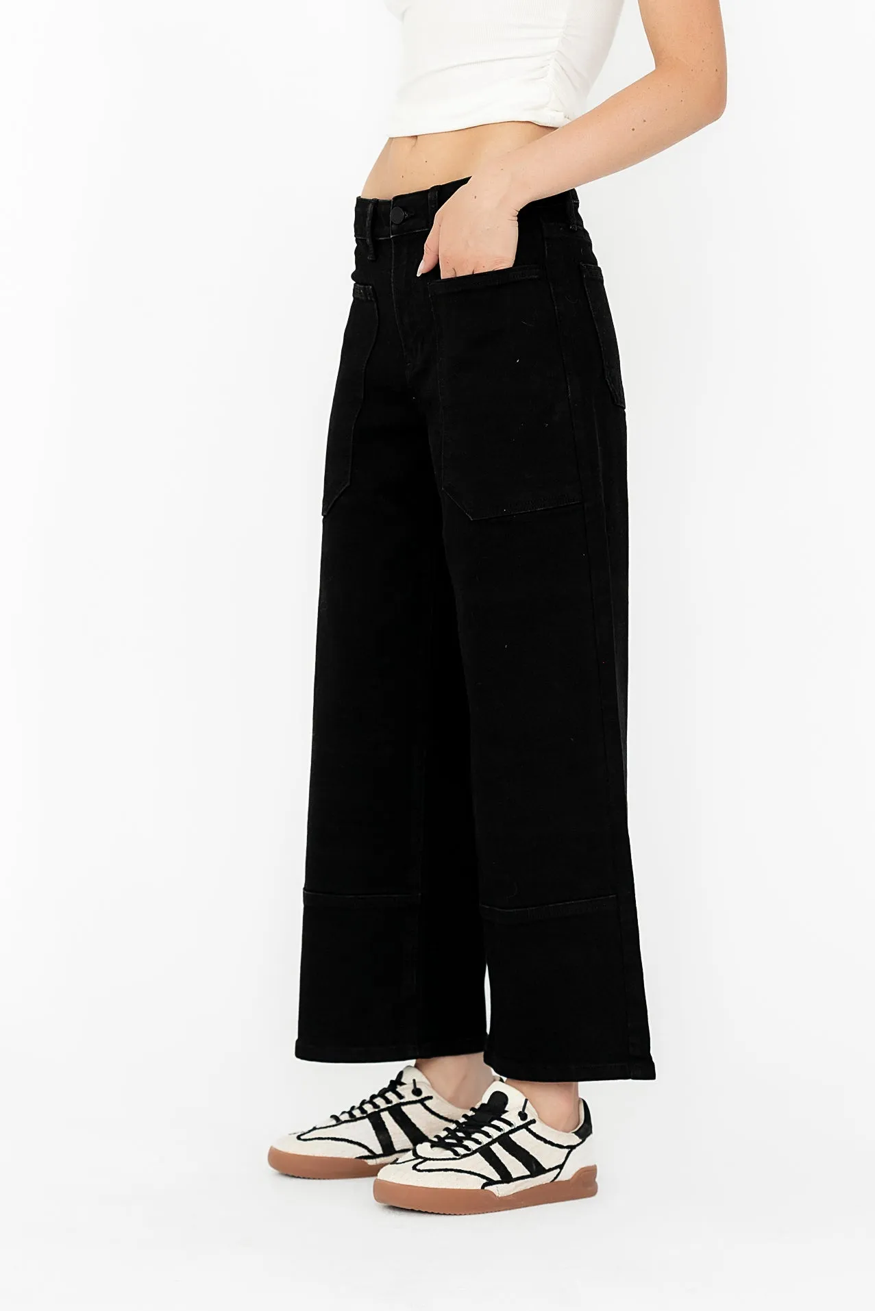 Mylah Wide Leg Jeans in Black sold by bohme product image thumbnail 2