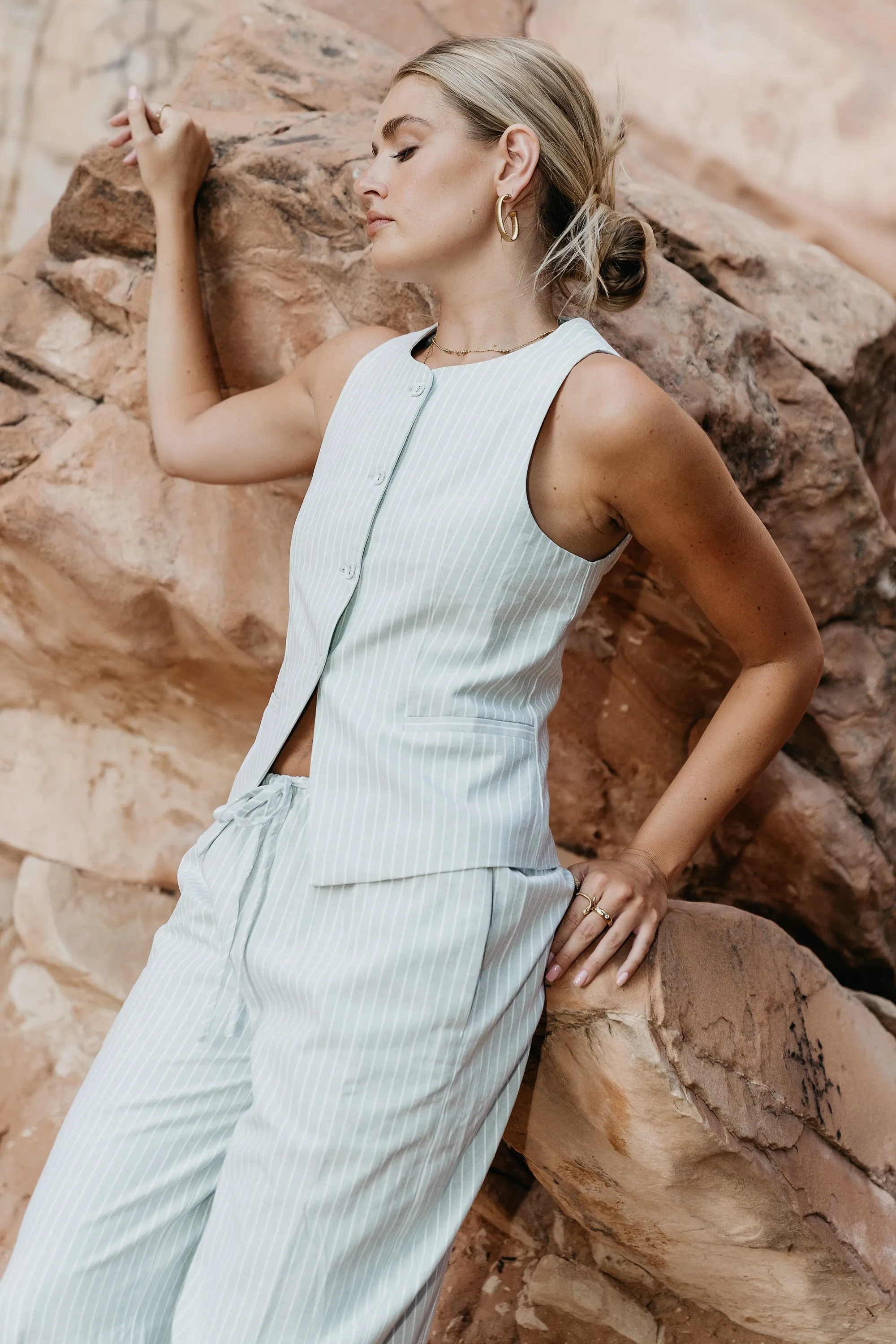 Rosa Striped Vest in Green sold by bohme product image thumbnail 2