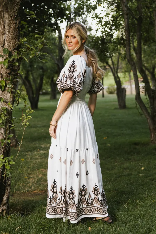 Alder Embroidered Maxi Dress sold by bohme