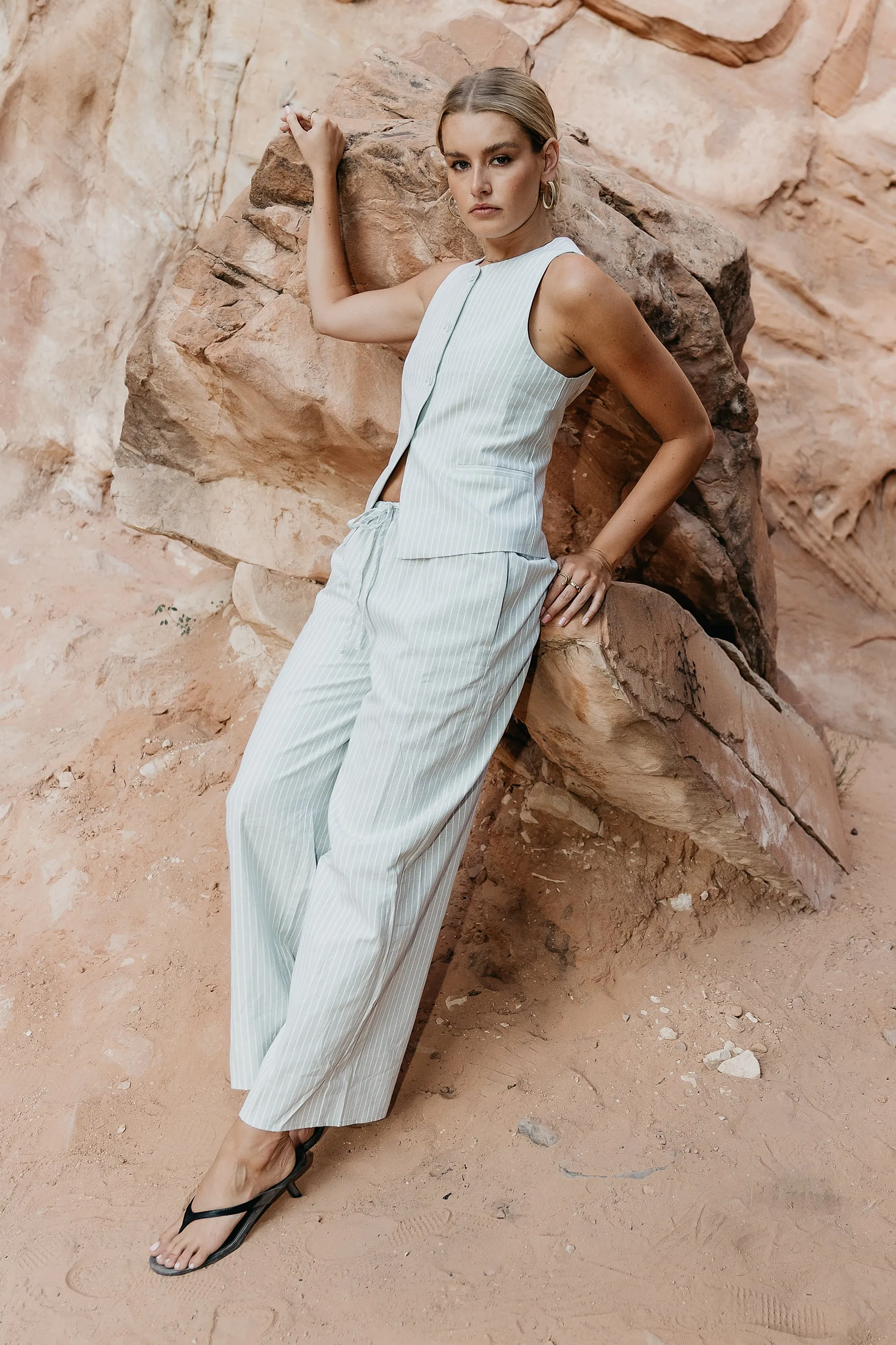 Rosa Wide Leg Pants in Green sold by bohme product image thumbnail 3