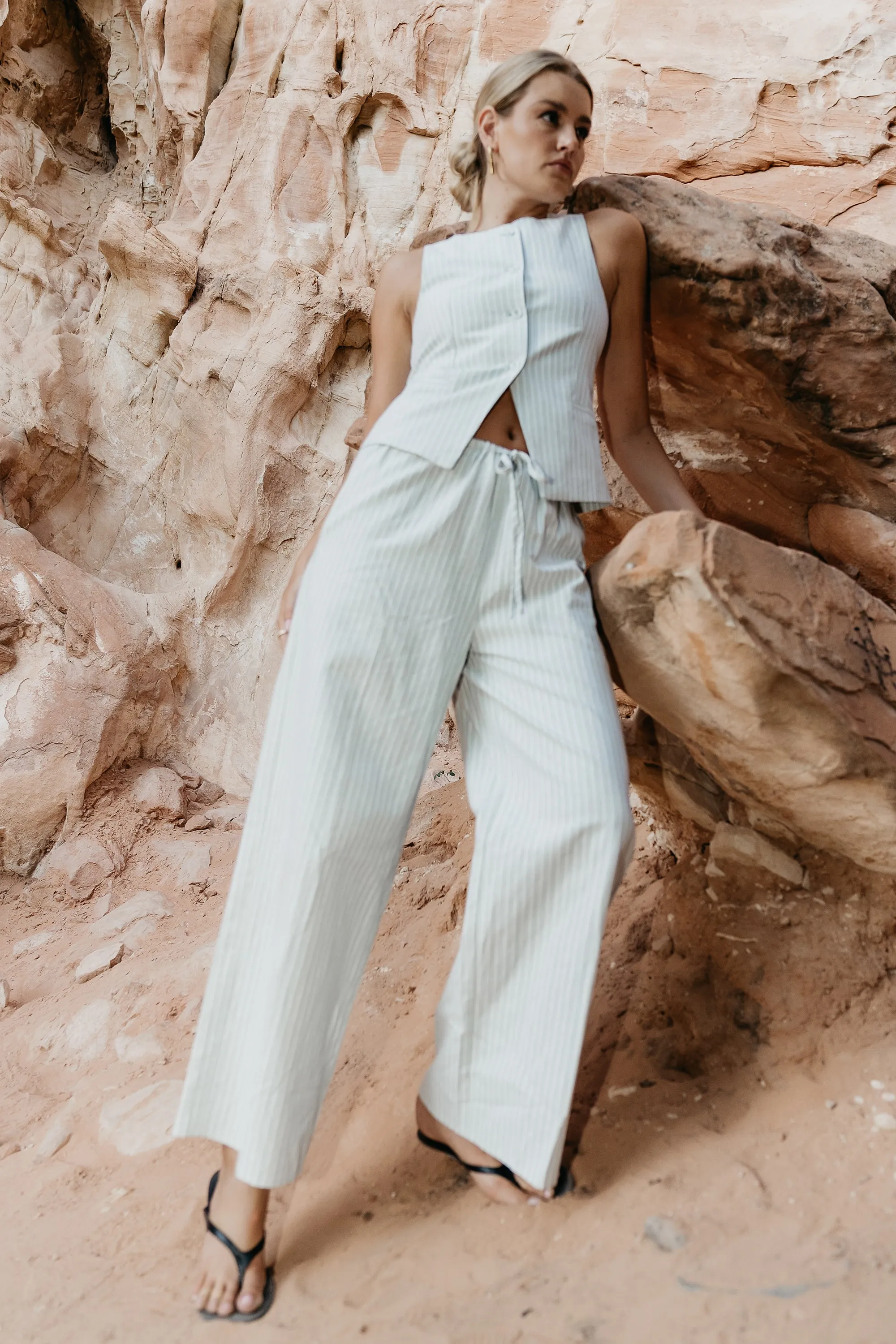 Rosa Wide Leg Pants in Green sold by bohme product image thumbnail 2