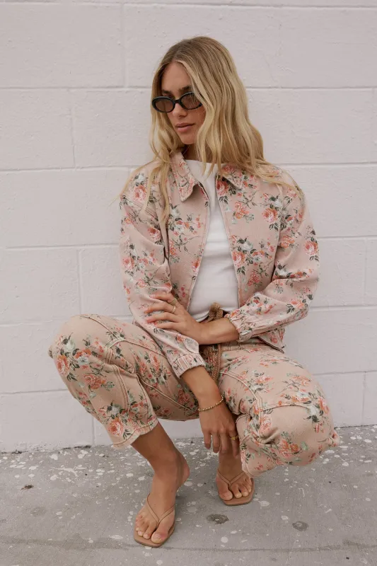 Kellie Floral Bomber Jacket in Vintage Ginger sold by bohme