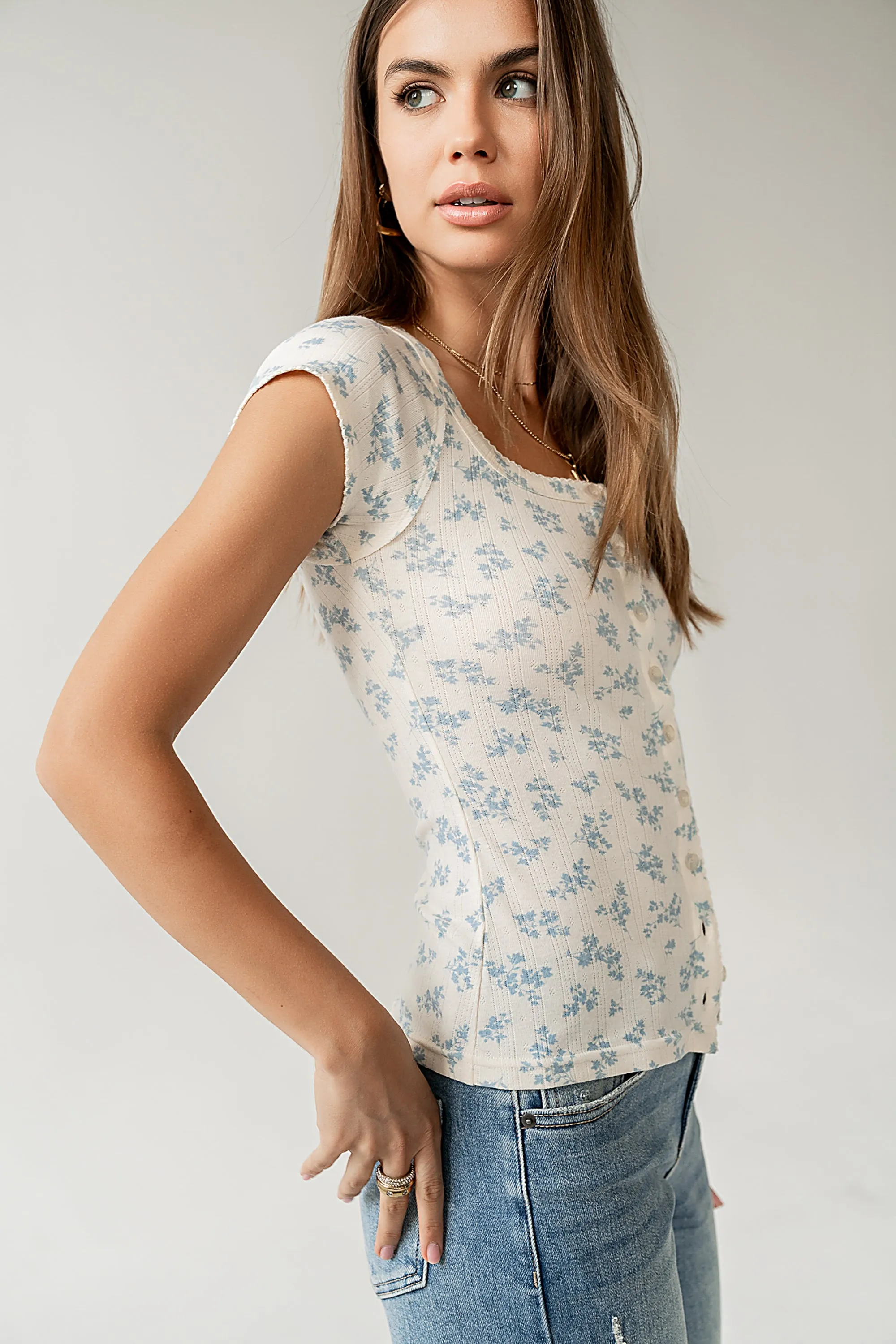 Jaynie Floral Top in Blue sold by bohme product image thumbnail 5
