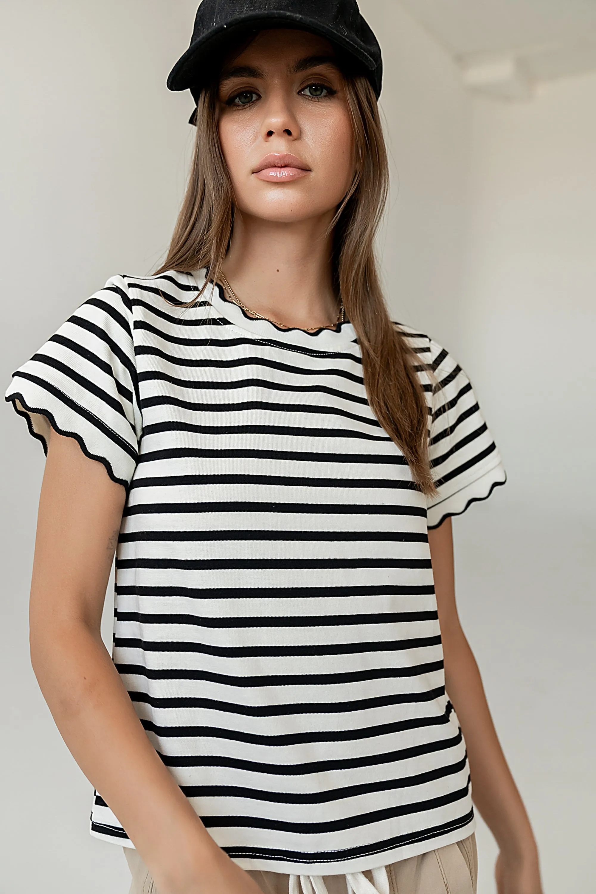 Walker Scalloped Top in Black sold by bohme product image thumbnail 3