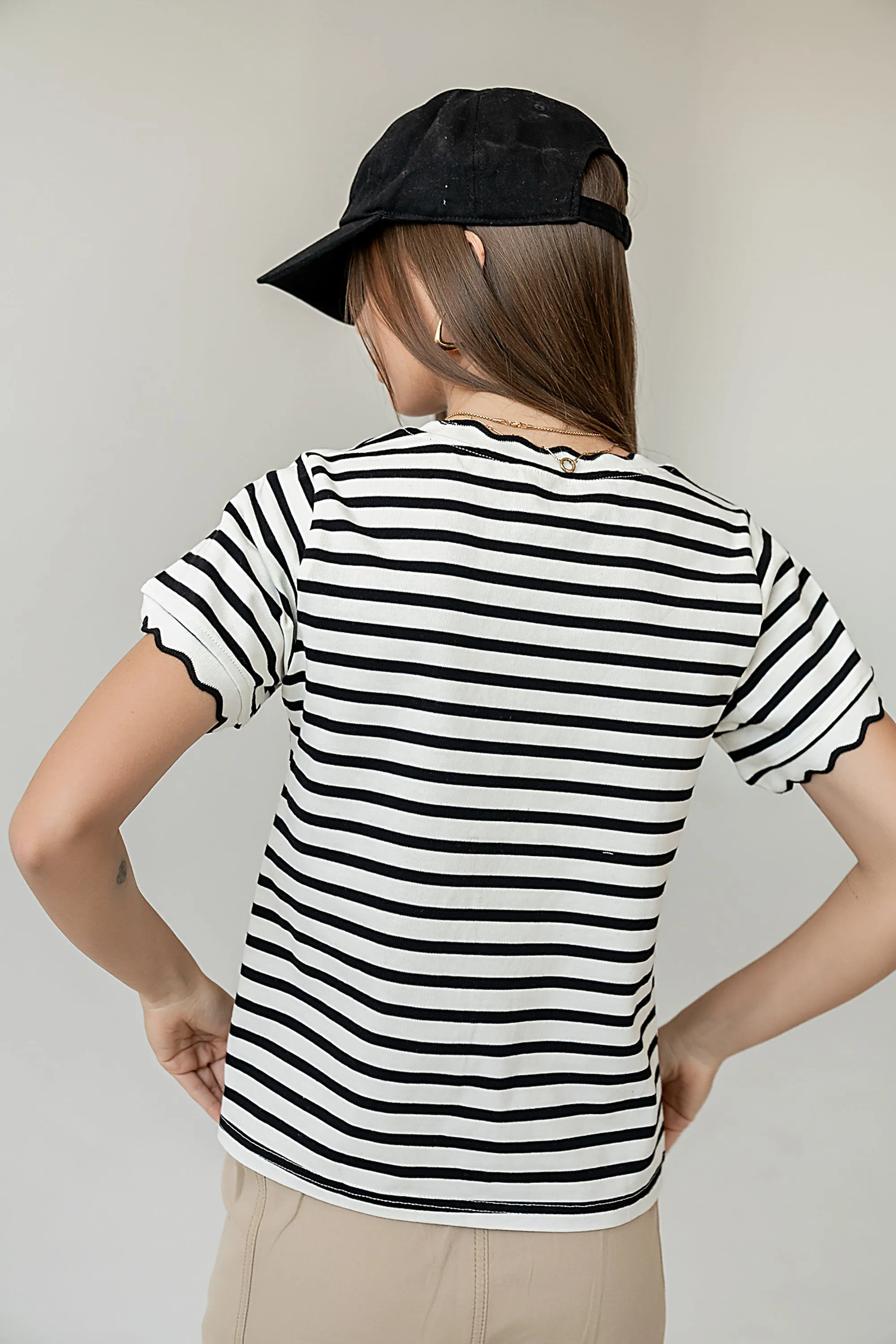 Walker Scalloped Top in Black sold by bohme product image thumbnail 5