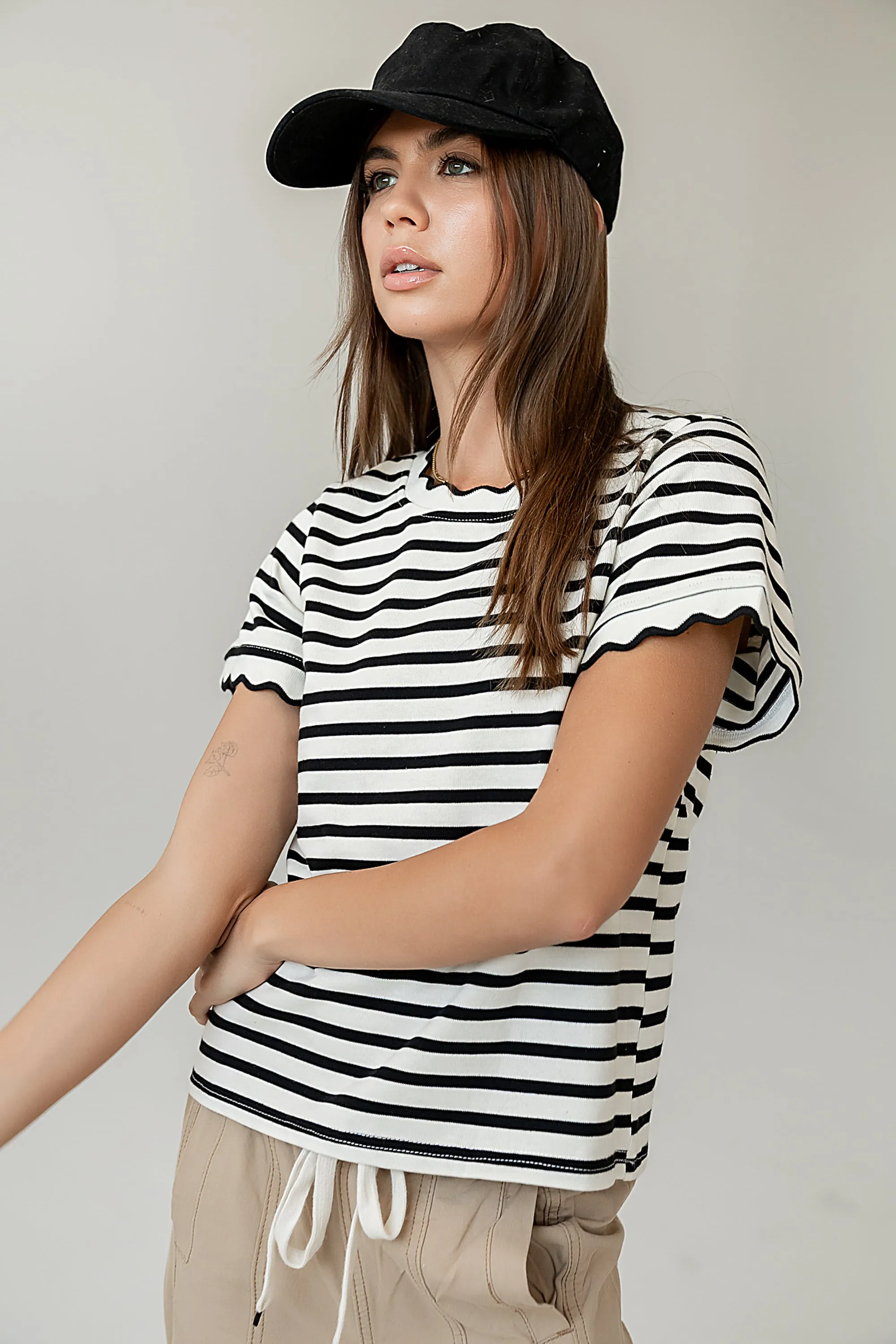 Walker Scalloped Top in Black sold by bohme product image thumbnail 4