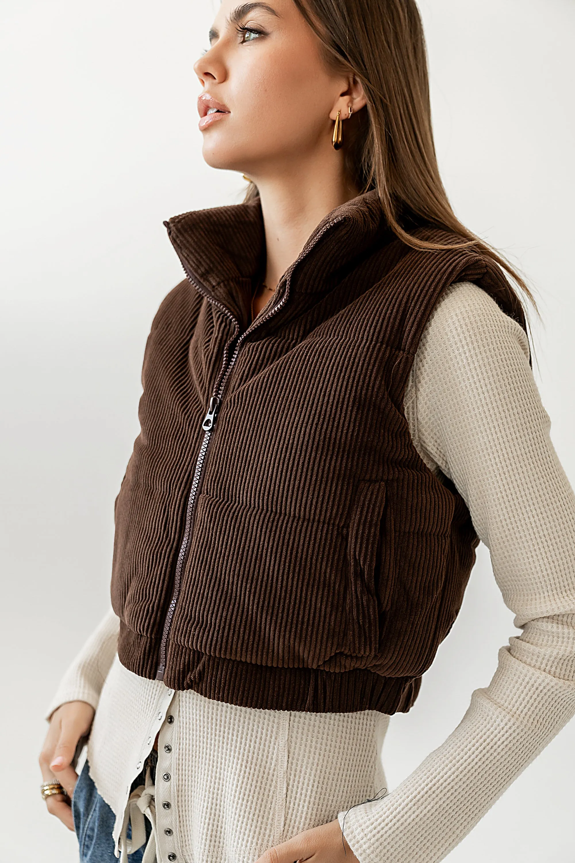 August Corduroy Vest in Brown sold by bohme product image thumbnail 5