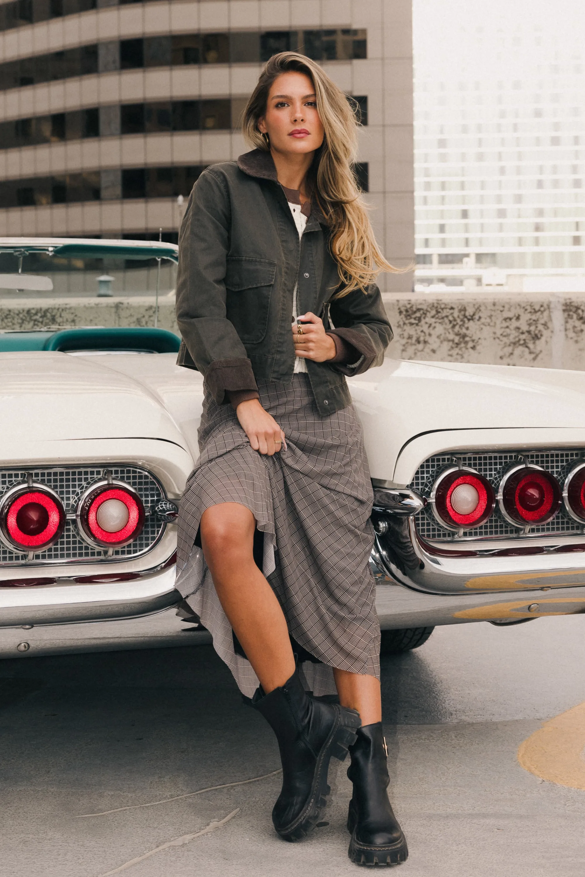 Krue Contrast Jacket in Olive sold by bohme