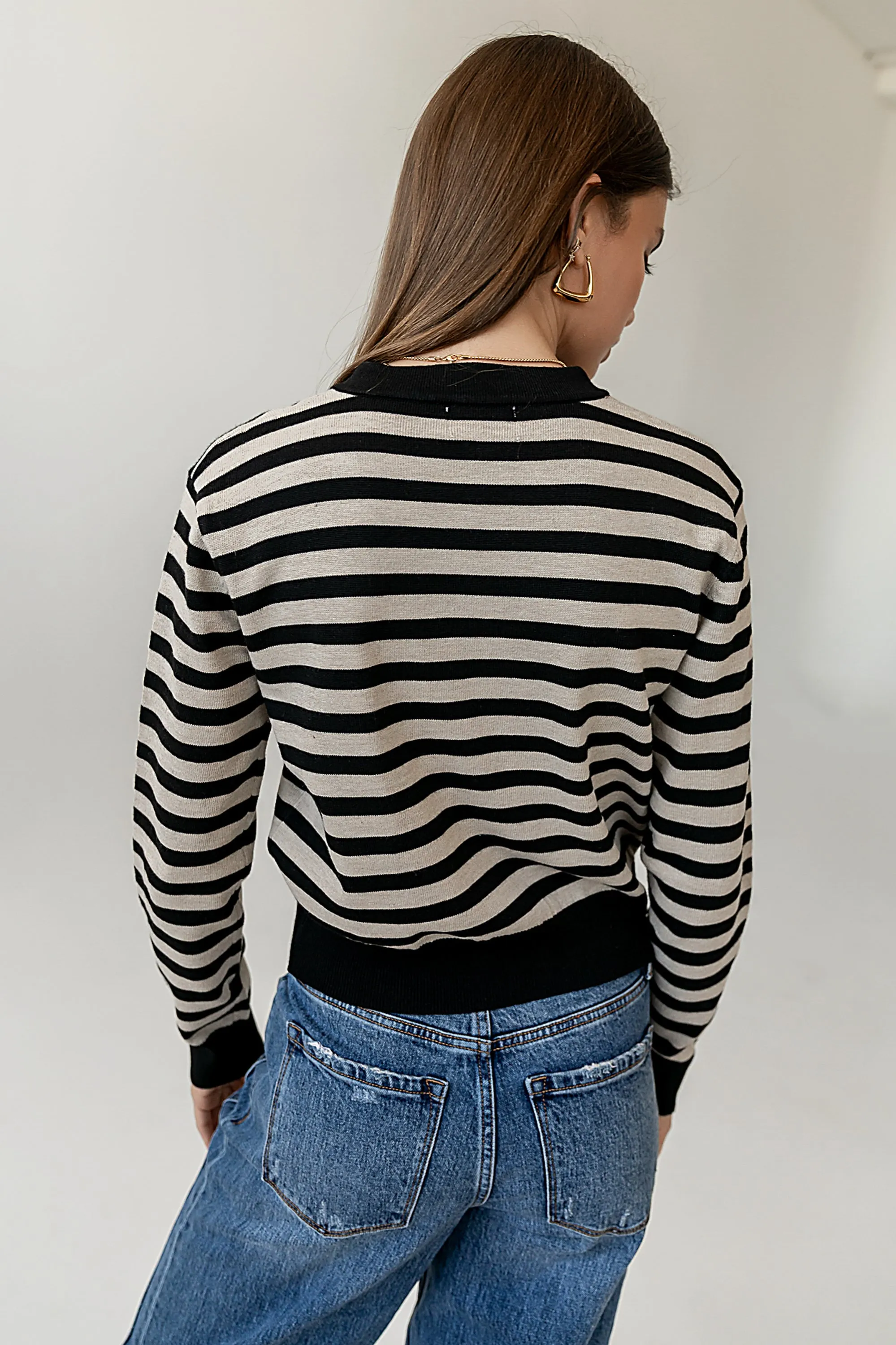 Kali Striped Sweater in Taupe - FINAL SALE sold by bohme product image thumbnail 2