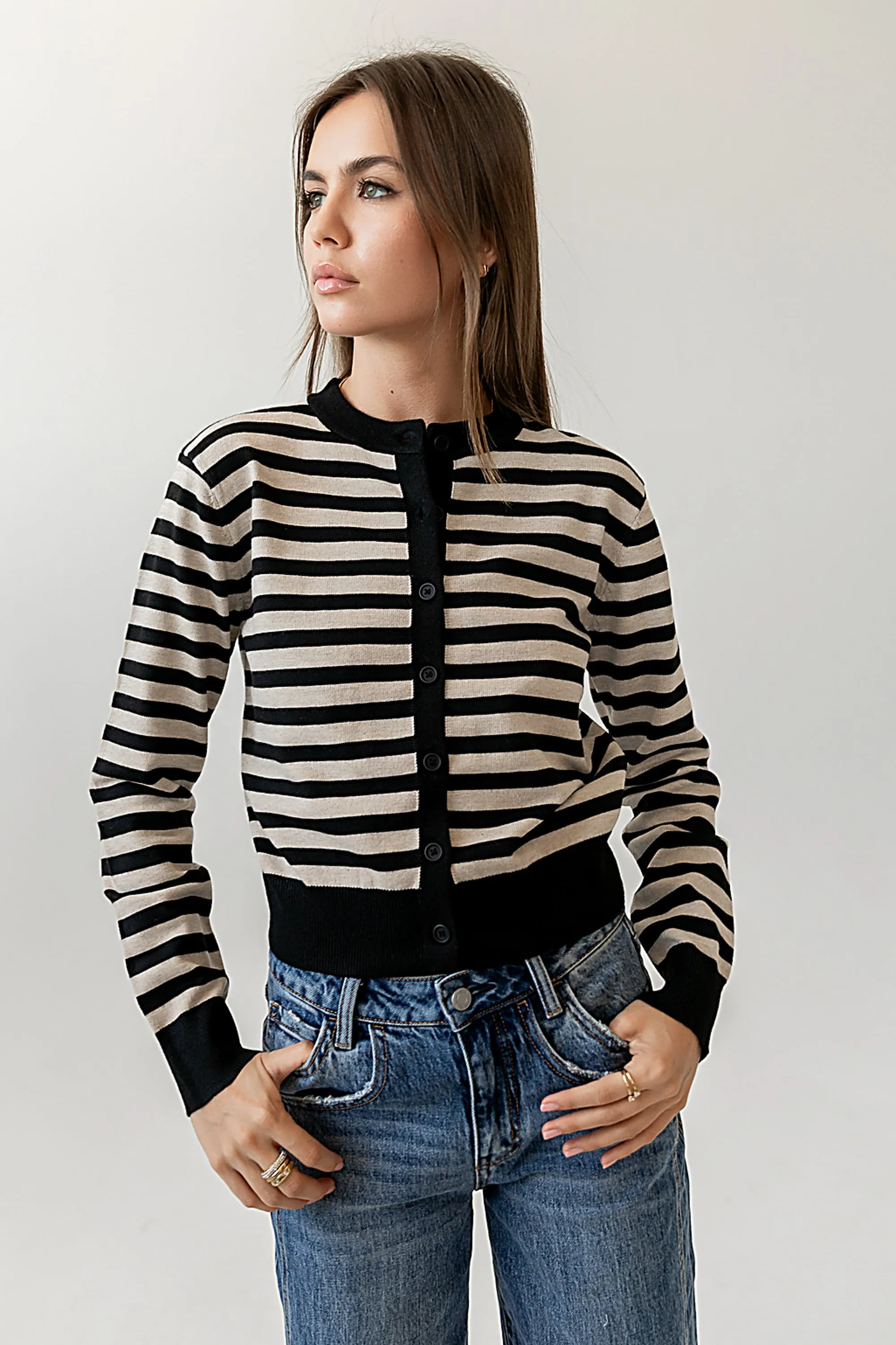 Kali Striped Sweater in Taupe - FINAL SALE sold by bohme product image thumbnail 5