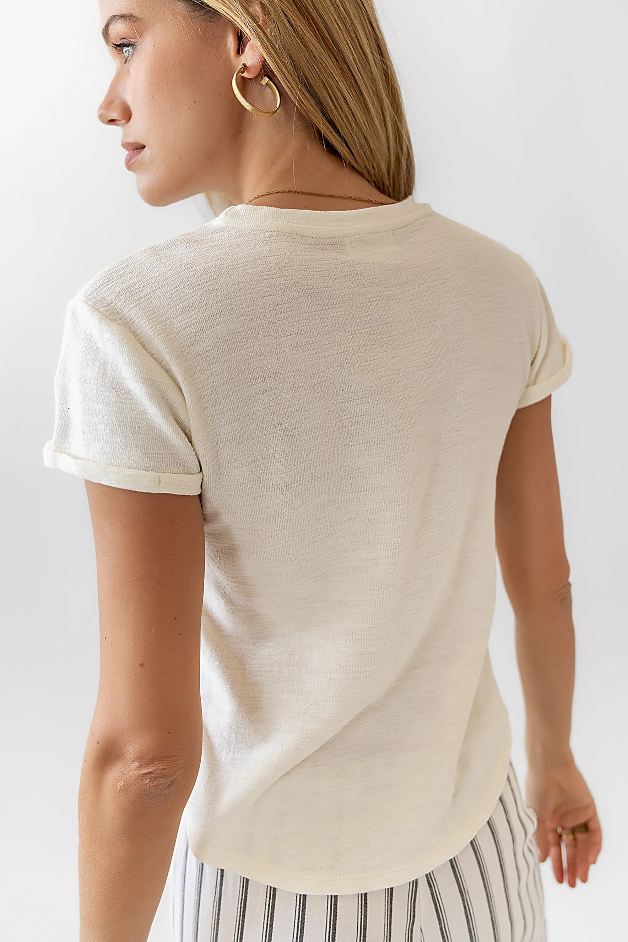 Selena Rolled Sleeve Shirt in Off White - FINAL SALE sold by bohme product image thumbnail 2