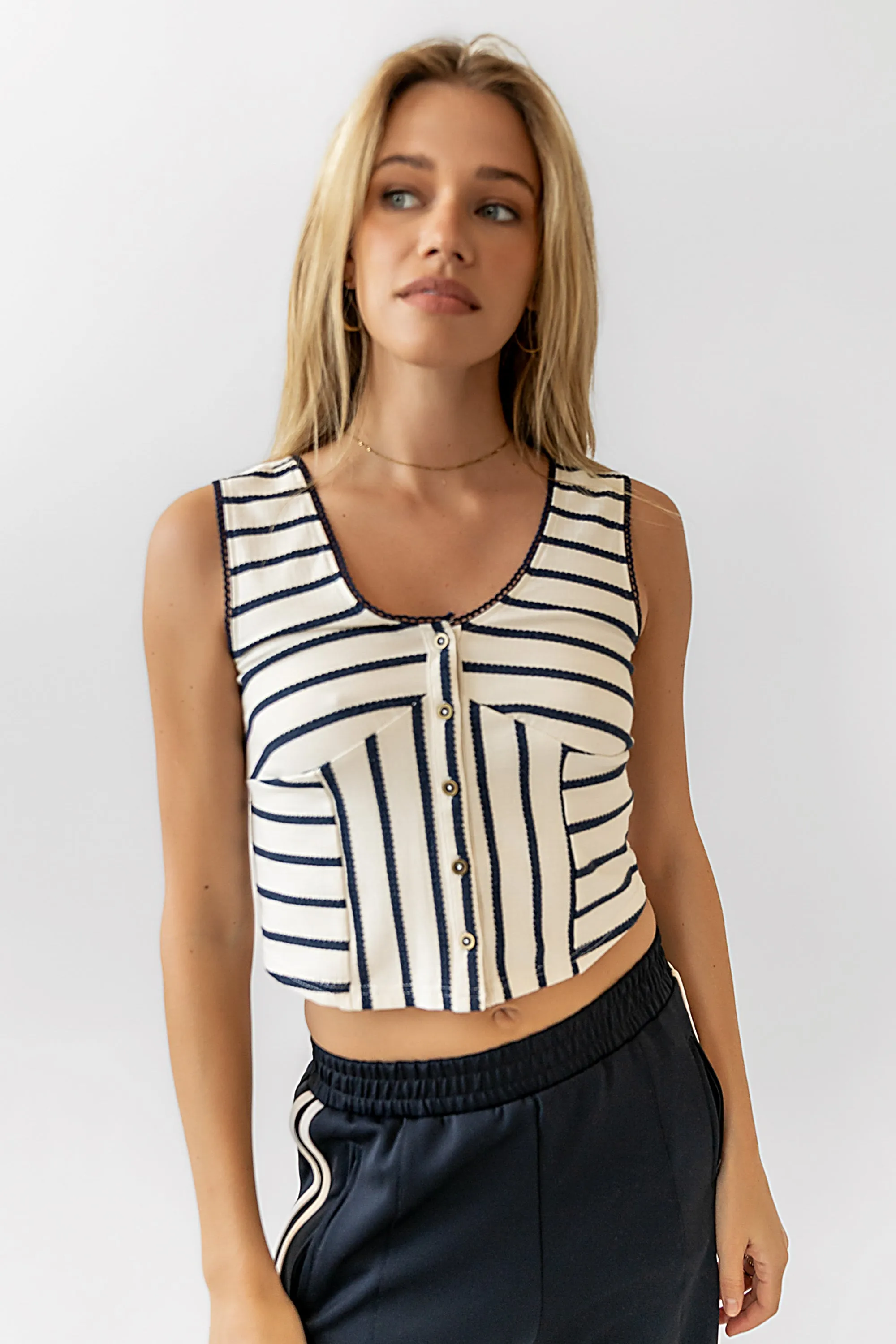 Everlee Striped Tank Top sold by bohme