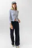 Mia Button Up Top in Grey sold by bohme
