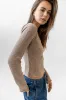 Leif Knit Top in Taupe sold by bohme