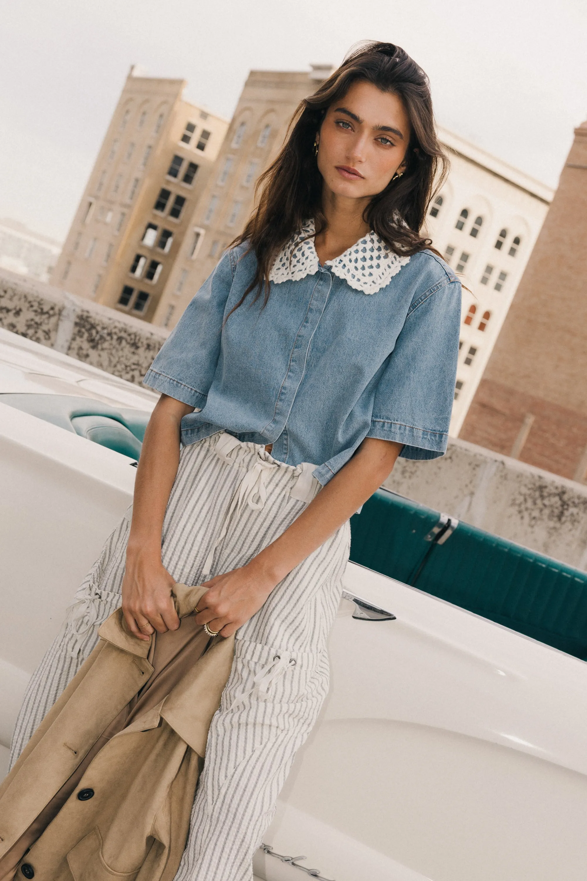 Pierce Denim Blouse sold by bohme