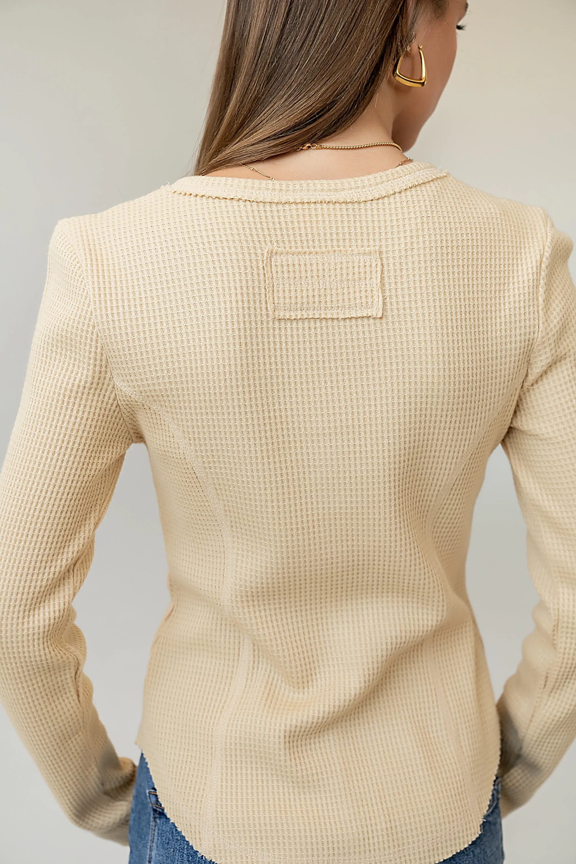 Cal Waffle Knit Top in Yellow sold by bohme product image thumbnail 3