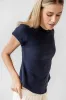 Selena Rolled Sleeve Shirt in Navy sold by bohme