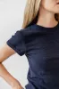 Selena Rolled Sleeve Shirt in Navy sold by bohme