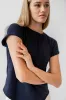 Selena Rolled Sleeve Shirt in Navy sold by bohme
