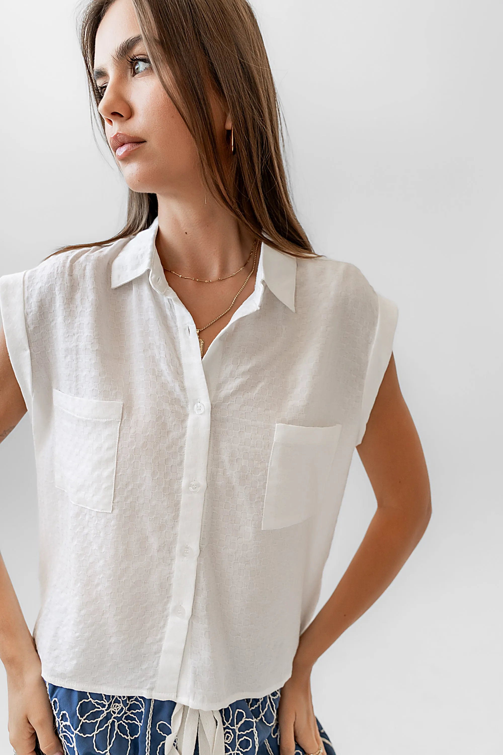Isla Sheer Blouse in Ivory sold by bohme