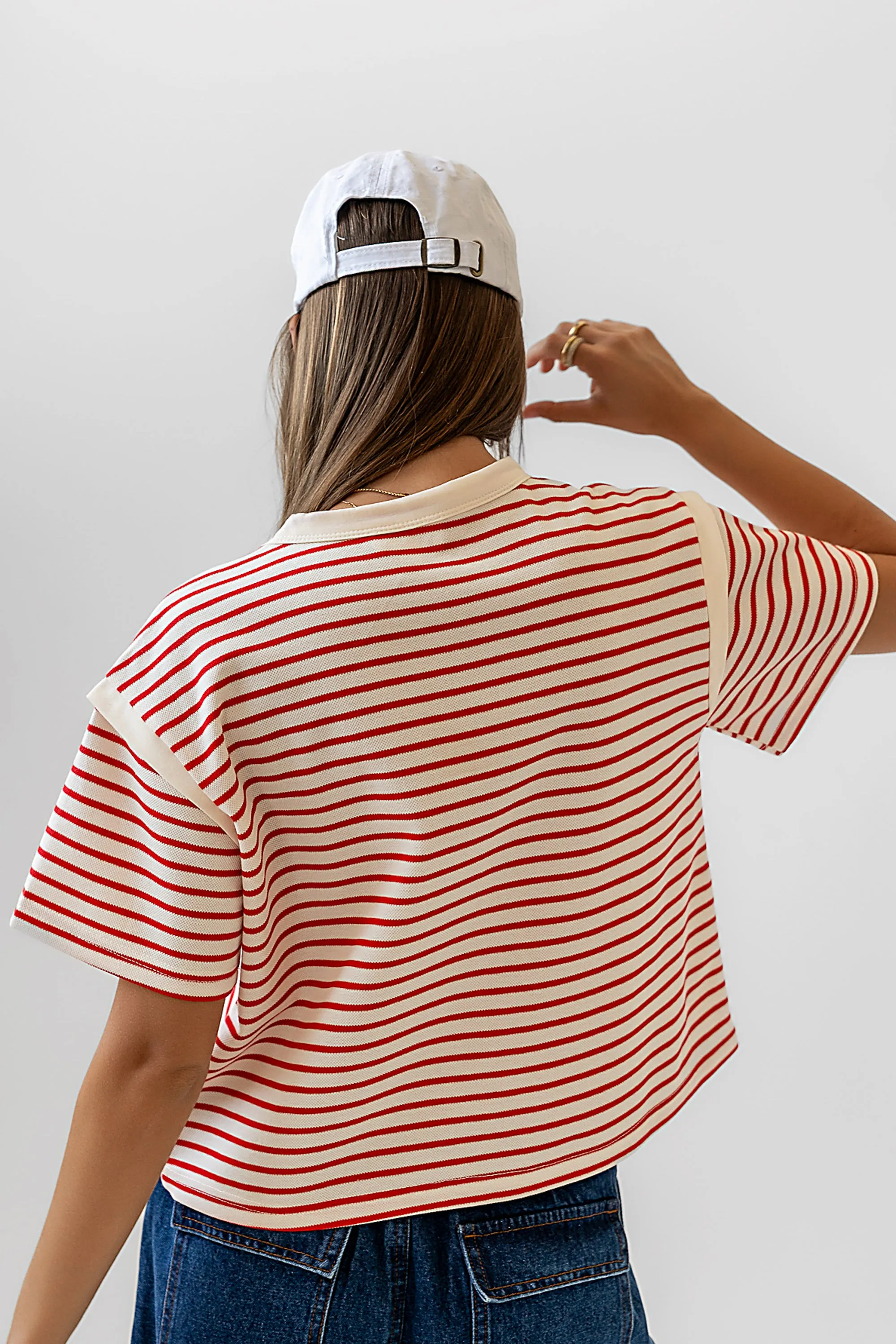 Ryker Striped T-Shirt in Red - FINAL SALE sold by bohme product image thumbnail 4