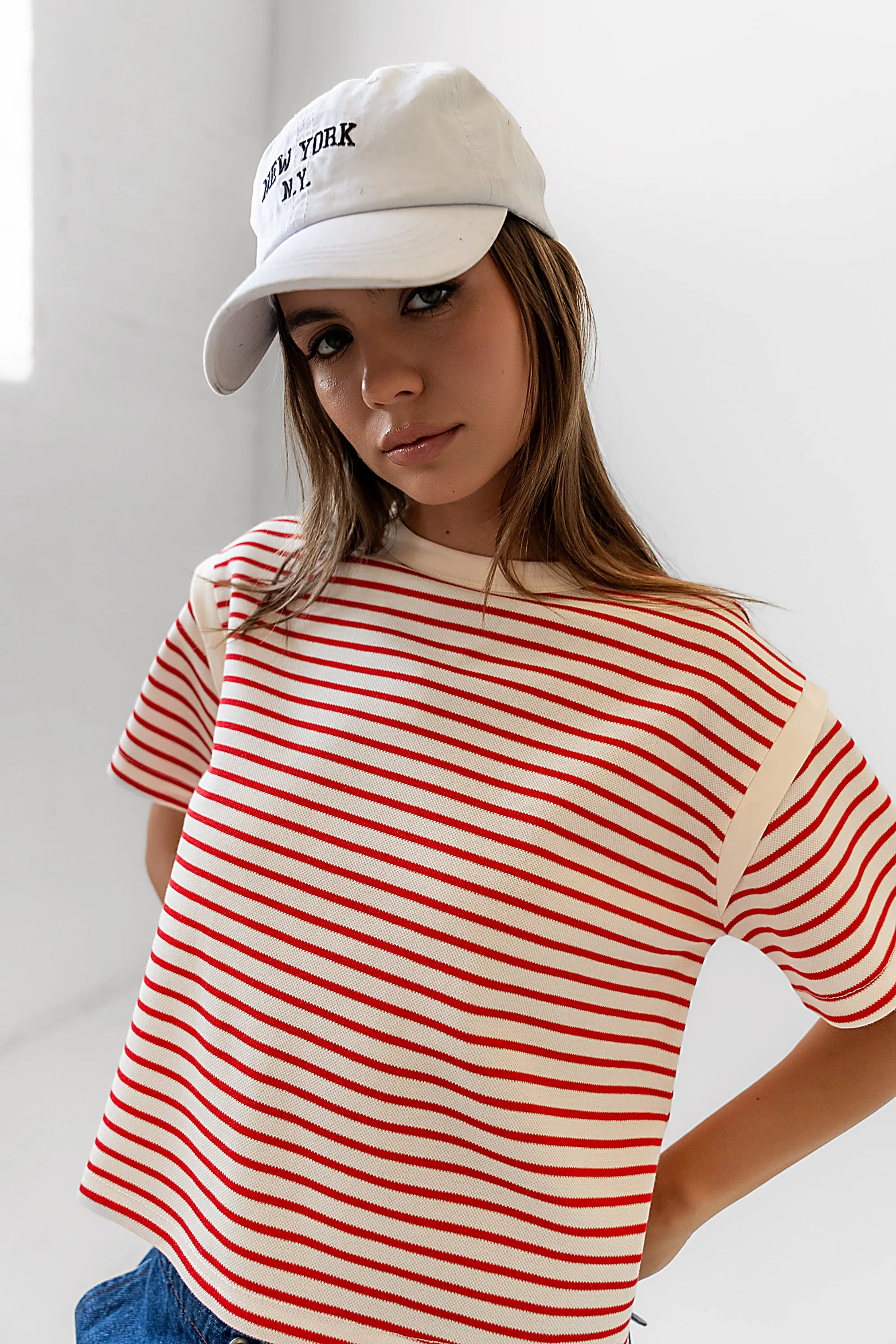 Ryker Striped T-Shirt in Red - FINAL SALE sold by bohme product image thumbnail 5