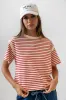 Ryker Striped T-Shirt in Red sold by bohme