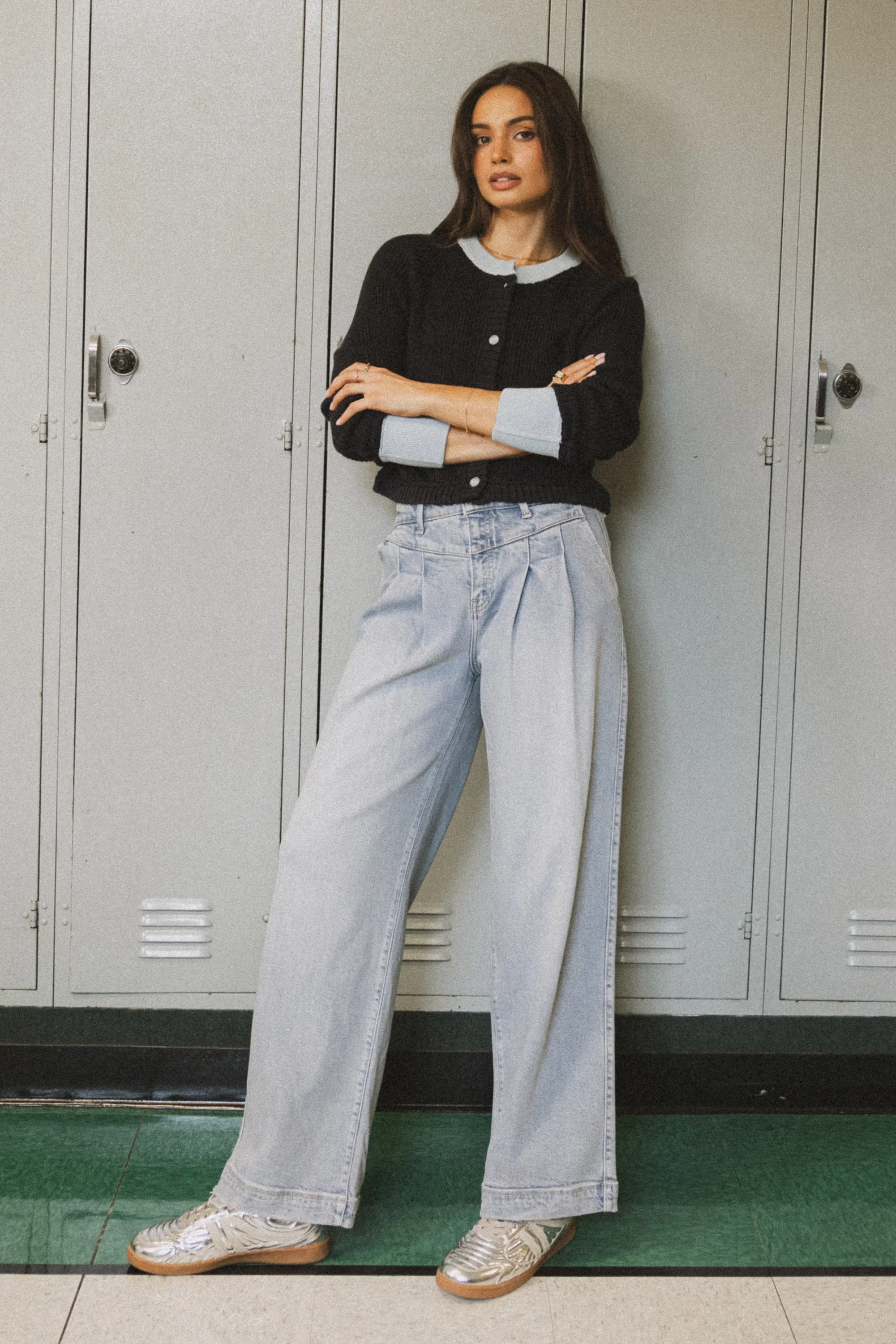 Ella Contrast Cardigan in Navy - FINAL SALE sold by bohme product image thumbnail 5