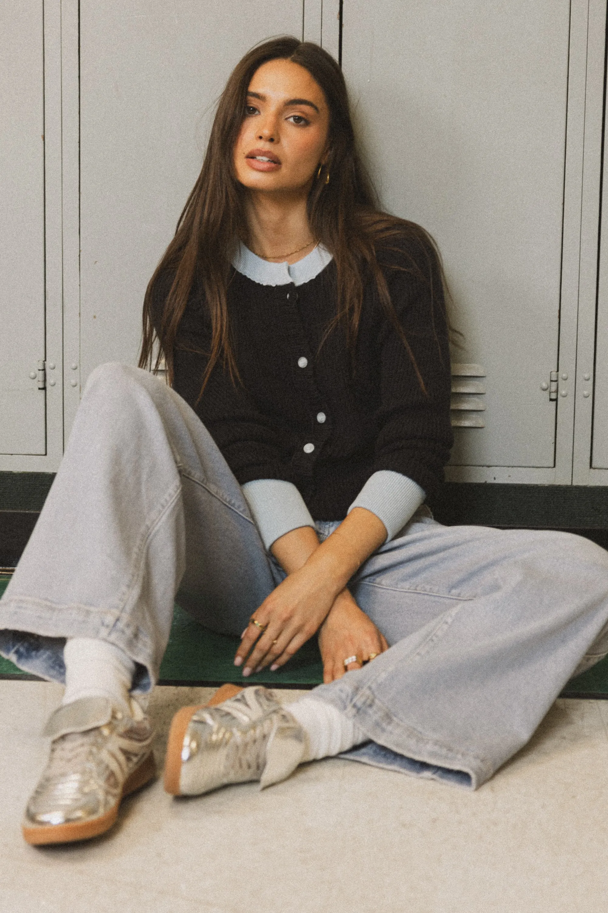 Ella Contrast Cardigan in Navy - FINAL SALE sold by bohme product image thumbnail 4