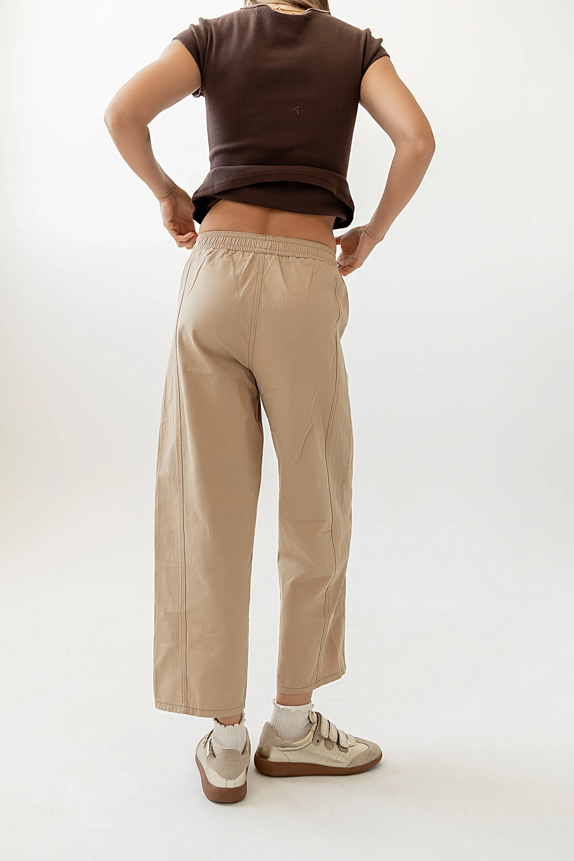 Khai Cropped Pants in Tan sold by bohme product image thumbnail 2