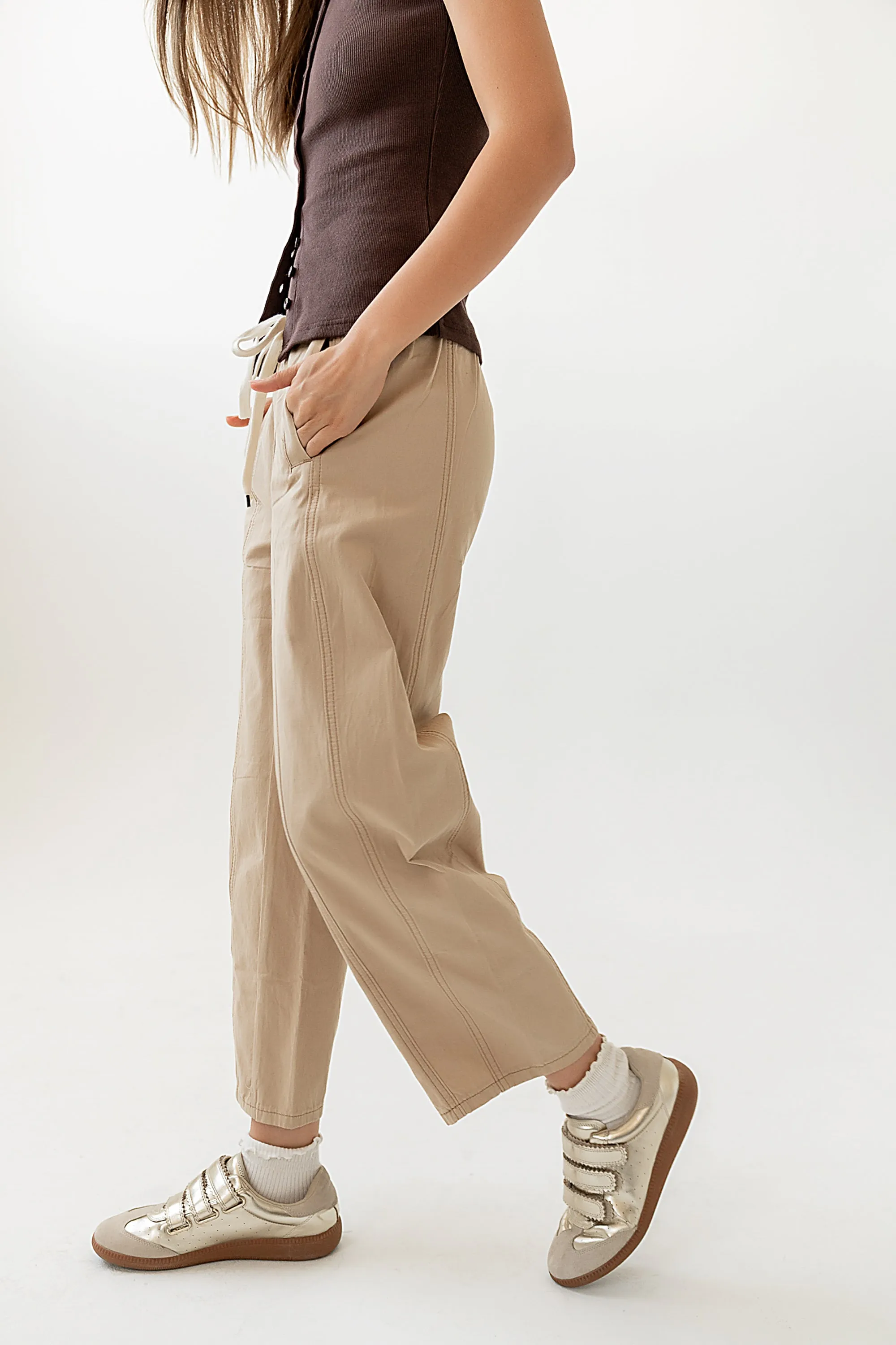 Khai Cropped Pants in Tan sold by bohme product image thumbnail 5
