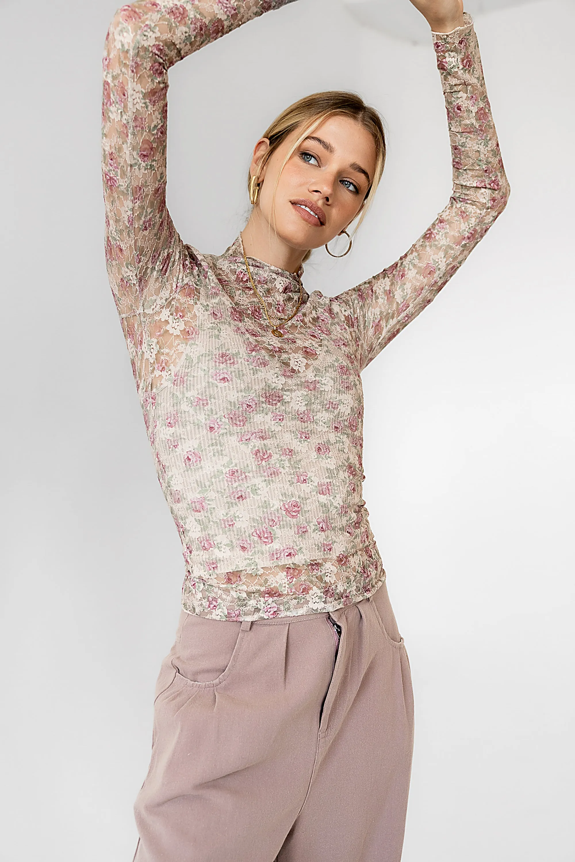 Renne Floral Lace Top sold by bohme