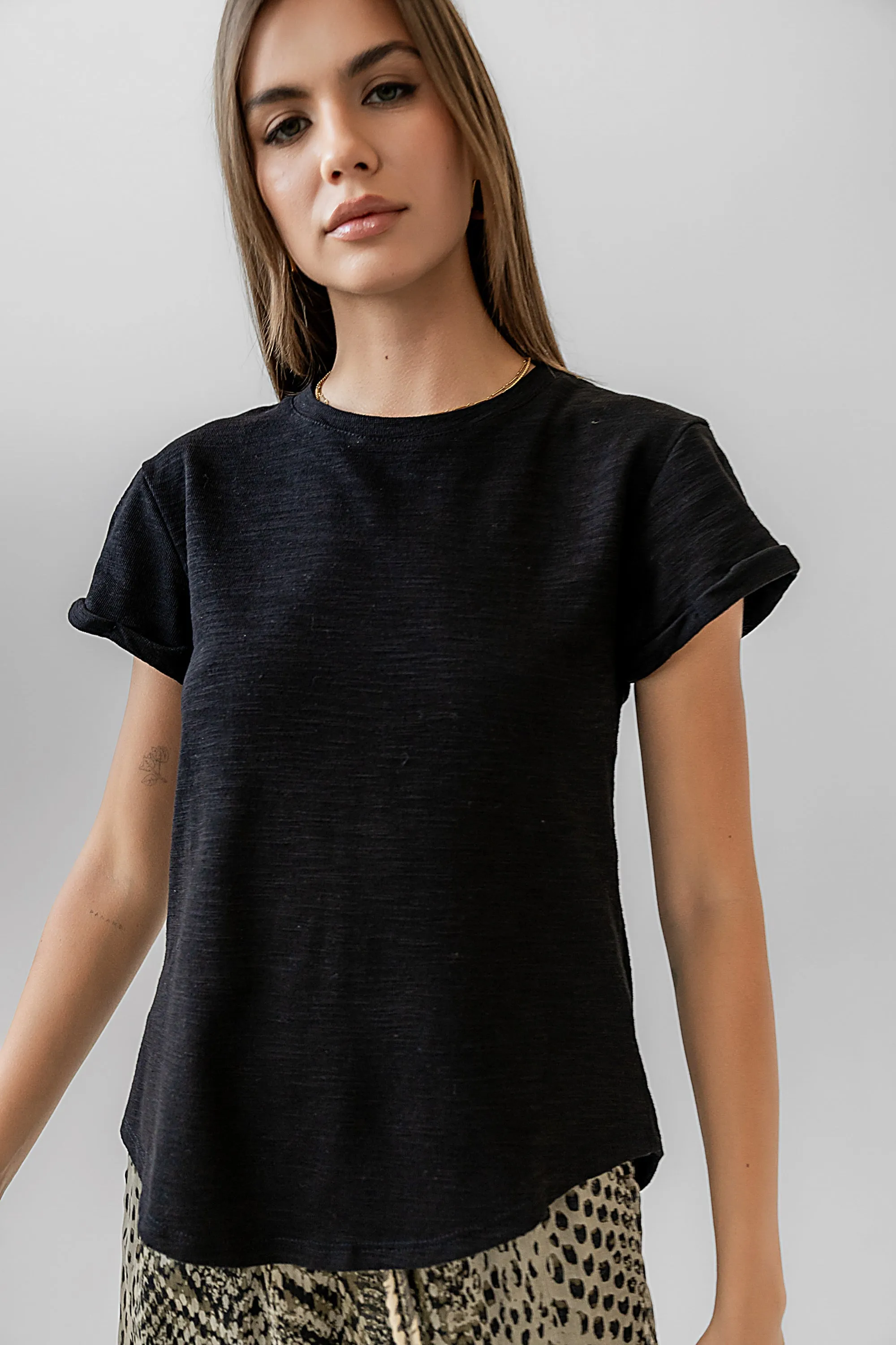 Selena Rolled Sleeve Shirt in Black - FINAL SALE sold by bohme product image thumbnail 5