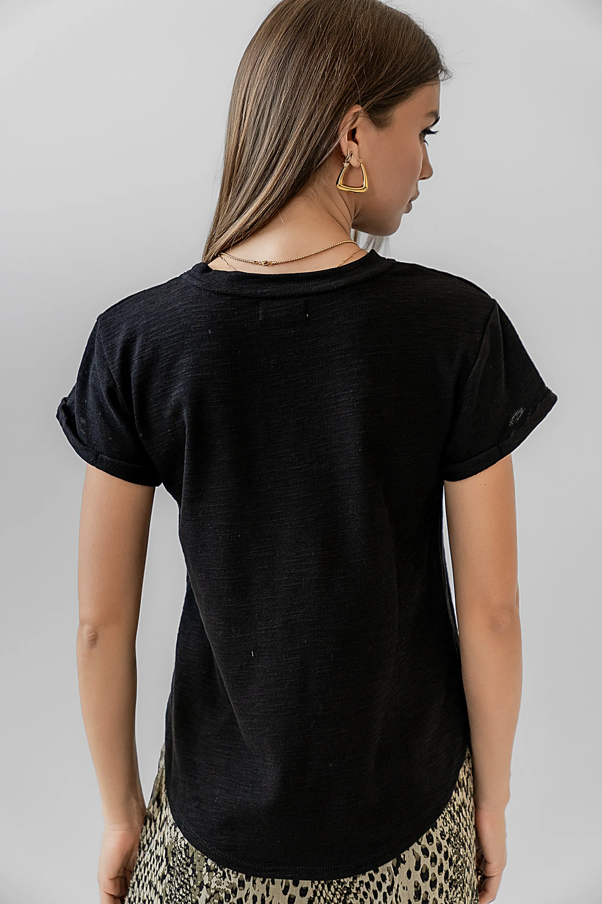 Selena Rolled Sleeve Shirt in Black - FINAL SALE sold by bohme product image thumbnail 2