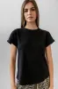 Selena Rolled Sleeve Shirt in Black sold by bohme