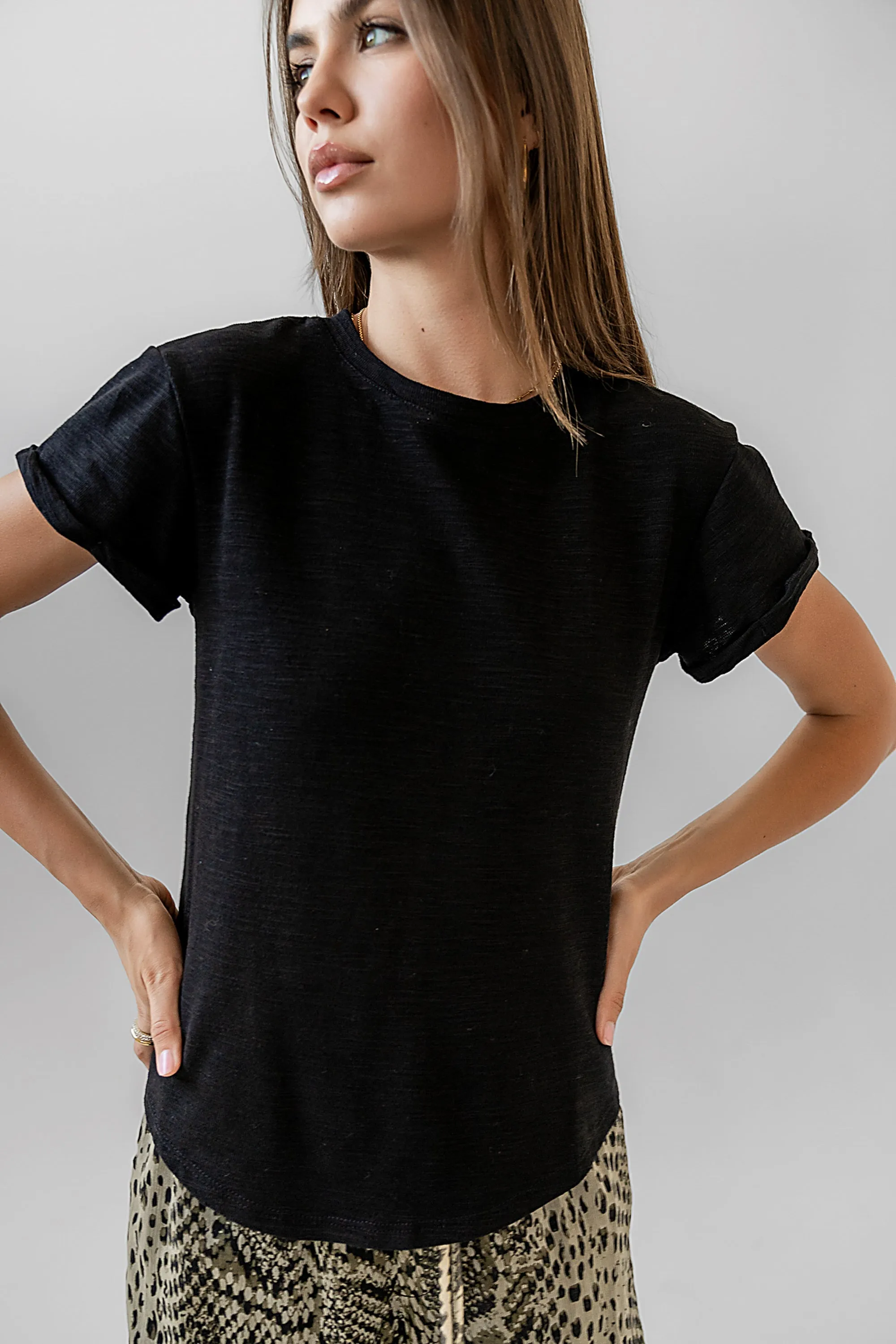 Selena Rolled Sleeve Shirt in Black - FINAL SALE sold by bohme product image thumbnail 4